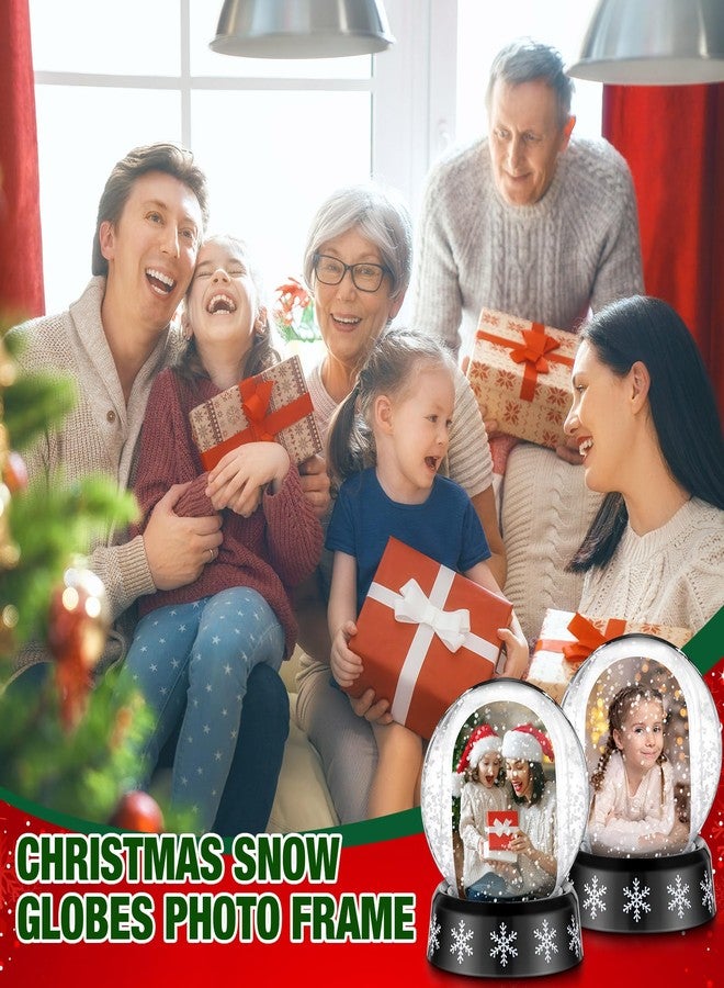 Cinnvoice كرة ثلجية لعيد الميلاد من سينفويس مع قاعدة، إطار صور على شكل كرة ثلجية، إطار صور بلاستيكي شفاف على شكل كرة ثلجية، أعمال يدوية لعيد الميلاد، عرض مزدوج الجوانب لتزيين المنزل في عيد الميلاد، هدية (3 قطع) - Image 3
